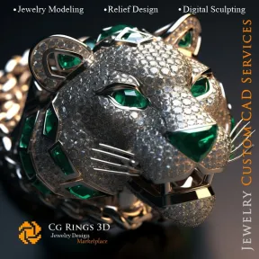 Anhänger Puma - Schmuck 3D-CAD Home, KI - Schmuck 3D-CAD, KI - Anhänger 3D-CAD