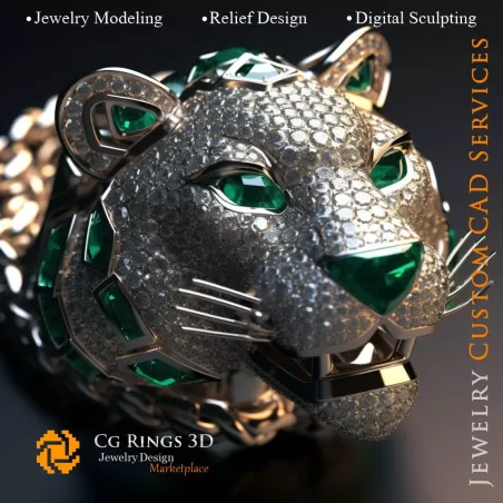 Colgante Puma - Joyería CAD 3D Hogar, IA - Joyería CAD 3D, IA - Colgantes CAD 3D