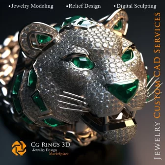 Anhänger Puma - Schmuck 3D-CAD Home, KI - Schmuck 3D-CAD, KI - Anhänger 3D-CAD