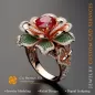 Anillo flor con rubí, esmeralda y diamantes - CAD 3D Joyería