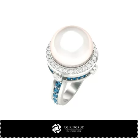 Bague perle - Bijoux 3D CAO