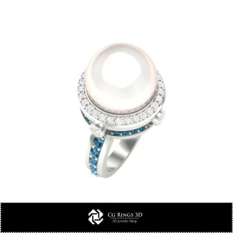 3D CAD Pearl Rings Home, Bijoux 3D CAO, Anneaux 3D CAO