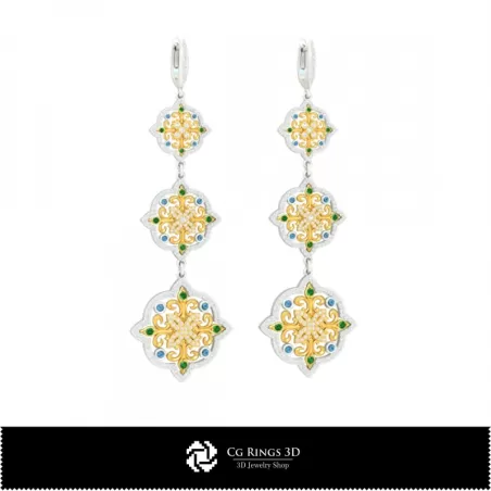 Boucle d'oreille lustre 3D