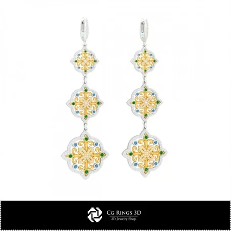 Boucle d'oreille lustre 3D