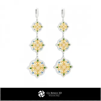 Boucles d'oreilles lustre 3D pour la maison, bijoux DAO 3D, boucles d'oreilles DAO 3D, boucles d'oreilles diamant 3D, boucles