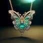 Colgante de mariposa con esmeralda y diamantes - CAD 3D de joyería