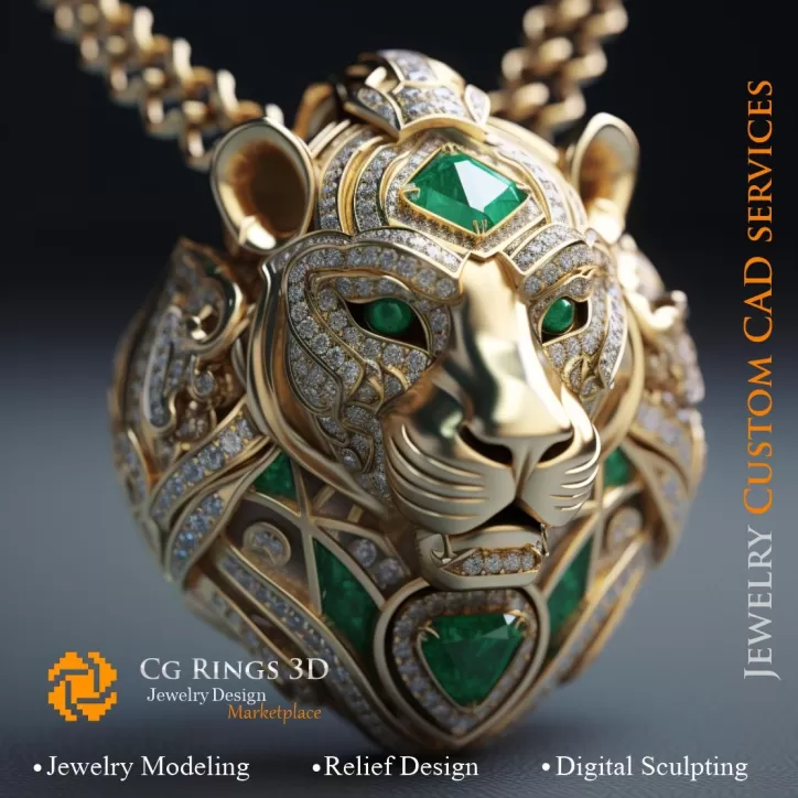 Ciondolo Leone - Jewelry 3D CAD