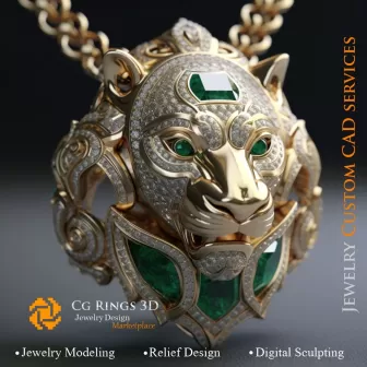 Colgante León - CAD 3D de Joyería, IA - CAD 3D de Joyería, IA - Colgantes CAD 3D