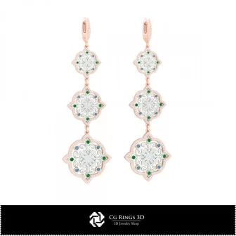 Aretes candelabro 3D para el hogar, joyería CAD 3D, pendientes CAD 3D, pendientes con diamantes 3D, pendientes candelabro 3D