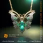 Colgante de mariposa con esmeralda y diamantes - CAD 3D de joyería