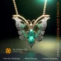 Pendentif Papillon avec émeraude et diamants - Bijoux 3D CAD
