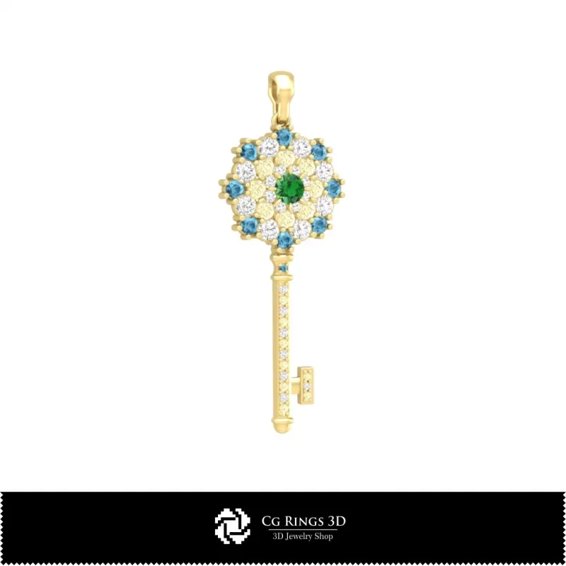 Pendentif clé 3D Pendentif clé 3D