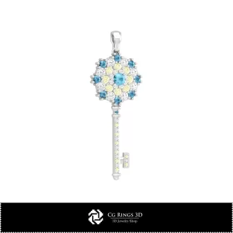 Pendentif clé 3D pour la maison, Bijoux CAO 3D, Pendentifs CAO 3D, Pendentifs diamants 3D