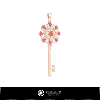 Pendentif clé 3D pour la maison, Bijoux CAO 3D, Pendentifs CAO 3D, Pendentifs diamants 3D