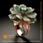 Anillo floral con esmeraldas y diamantes - 3D CAD Joyas Anillo floral con esmeraldas y diamantes - 3D CAD Joyas