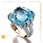 Anello con Acquamarina e Diamanti - 3D CAD Gioielli