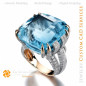 Ring with Aquamarine and Diamonds - 3D CAD Jewelry