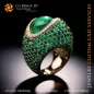 Ring with Emeralds and Diamonds - 3D CAD Jewelry Ring with Emeralds and Diamonds - 3D CAD Jewelry