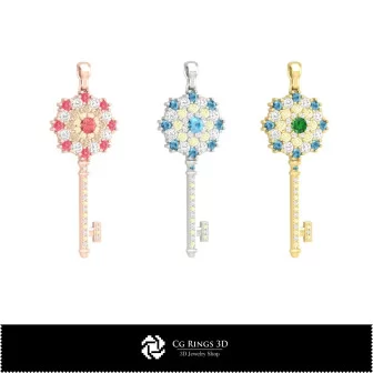 Pendentif clé 3D pour la maison, Bijoux CAO 3D, Pendentifs CAO 3D, Pendentifs diamants 3D