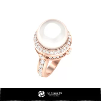 3D CAD Pearl Rings Home, Bijoux 3D CAO, Anneaux 3D CAO