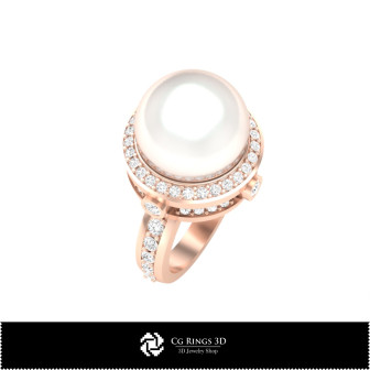 3D CAD Pearl Rings Home, Bijuterii 3D , Inele 3D CAD