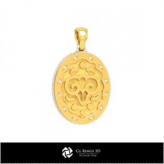 3D Women's Aries Zodiac Pendant Home,  Jewelry 3D CAD, Pendants 3D CAD , 3D Zodiac Pendants