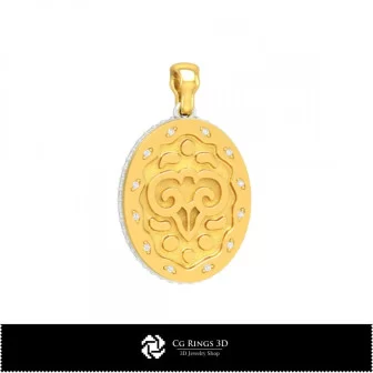 3D Women's Aries Zodiac Pendant Home, Jewelry 3D CAD, Pendants 3D CAD , 3D Zodiac Pendants