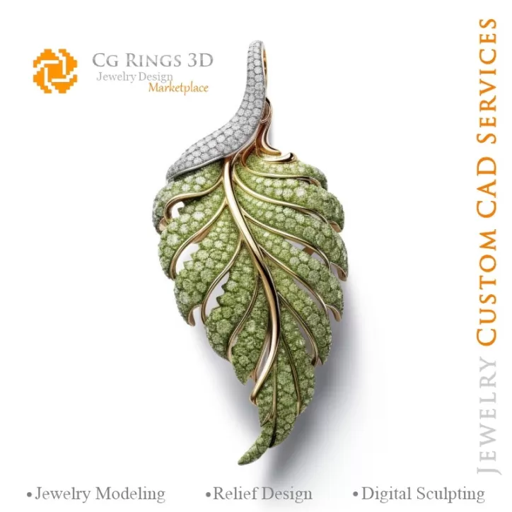 Fern-Anhänger - Schmuck 3D CAD