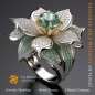 Blumenring mit Smaragden und Diamanten - 3D-CAD-Schmuck