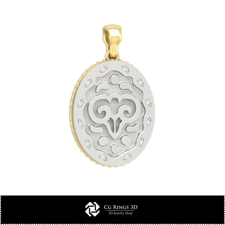 3D Women's Aries Zodiac Pendant