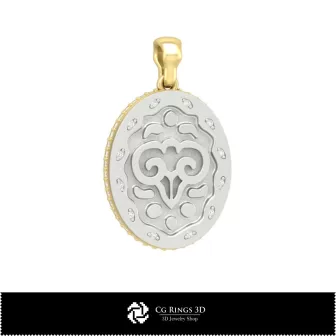 Pendentif 3D Femme Signe du Bélier, Bijoux 3D CAO, Pendentifs 3D CAO, Pendentifs du Zodiaque 3D