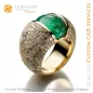 Flower Ring with Emerald and Diamonds - 3D CAD Jewelry