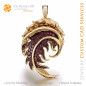 Fern Pendant with Garnets and Diamonts - Jewelry 3D CAD