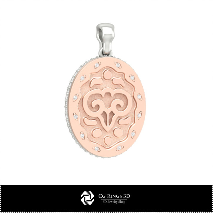 3D Women's Aries Zodiac Pendant