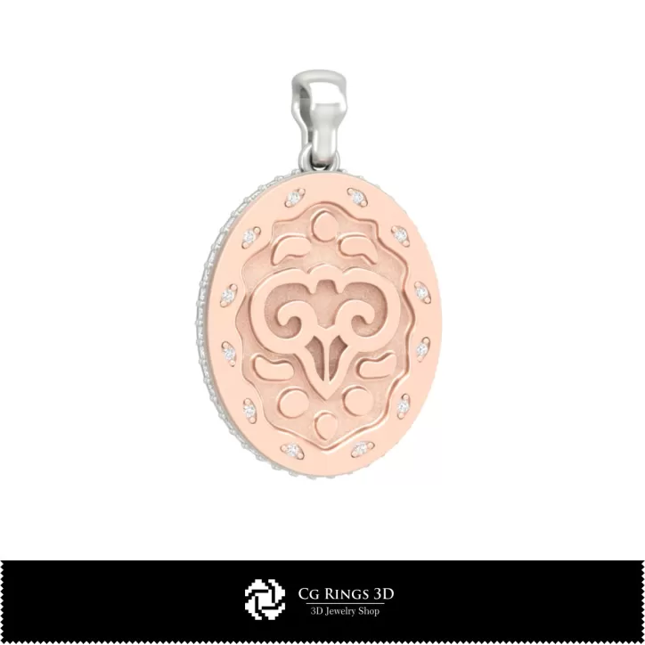 Pendaglio Zodiacale Ariete Donna 3D