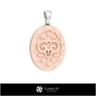 3D Women's Aries Zodiac Pendant Home,  Jewelry 3D CAD, Pendants 3D CAD , 3D Zodiac Pendants