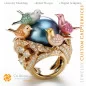 Anello con uccelli e diamanti - 3D CAD Gioielleria