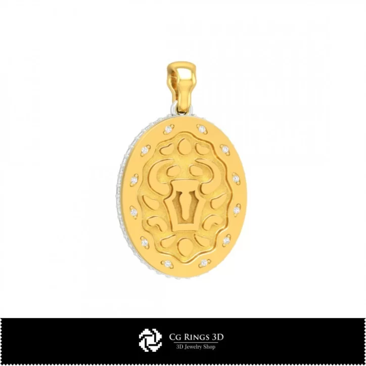 3D Women's Taurus Zodiac Pendant