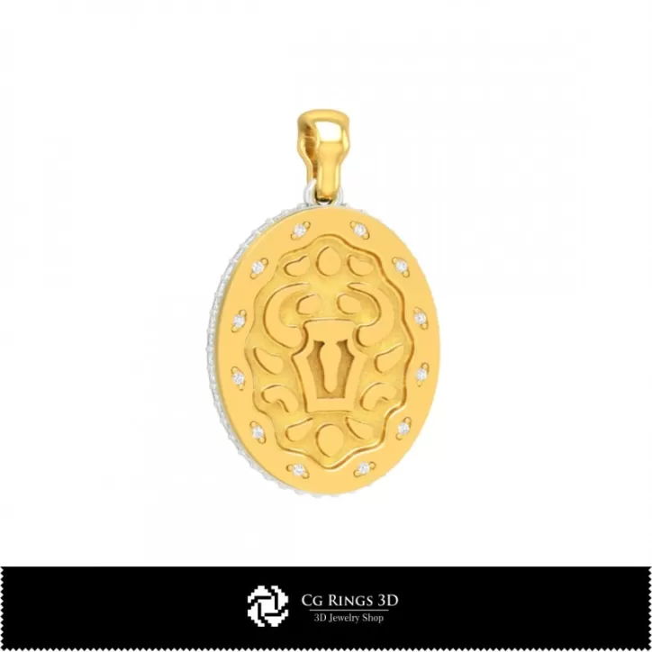 Pendentif 3D Femme Signe du Taureau Pendentif 3D Femme Signe du Taureau