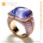 Ring with Tanzanite - 3D CAD Jewelry