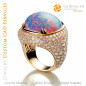 Ring with Opal and Diamonds - 3D CAD Jewelry