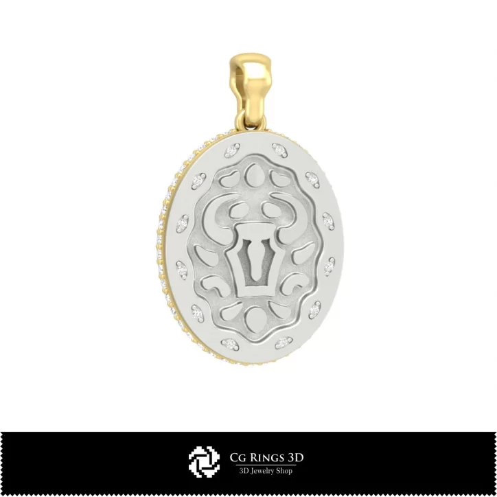 3D Women's Taurus Zodiac Pendant