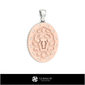 3D Women's Taurus Zodiac Pendant Home, Bijoux 3D CAO, Pendentifs 3D CAO, Pendentifs du Zodiaque 3D