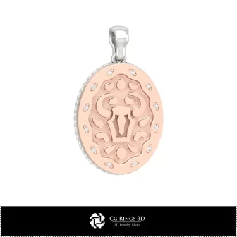 3D Women's Taurus Zodiac Pendant Home, Bijuterii 3D , Pandative 3D CAD, Pandativ cu Zodii 3D