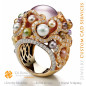 Inel cu Perle și Diamante - Bijuterii 3D CAD