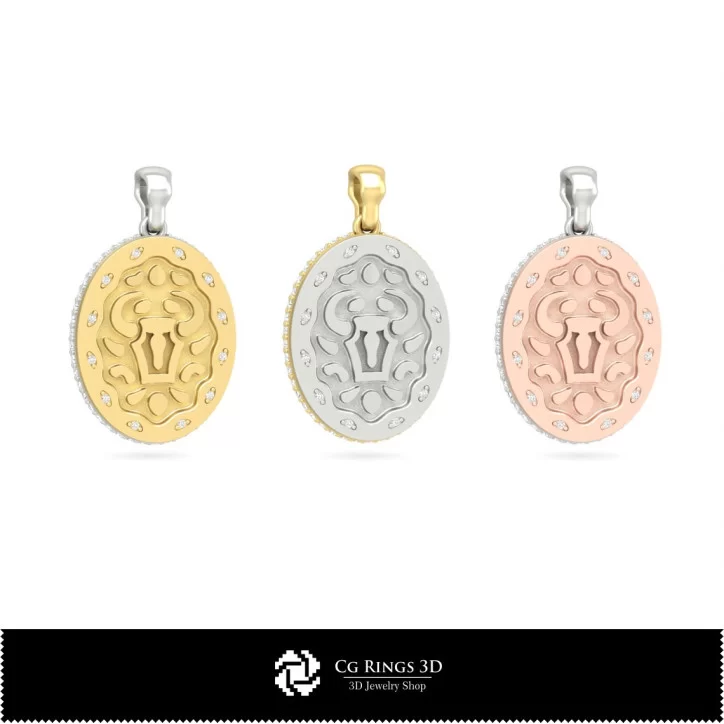 3D Women's Taurus Zodiac Pendant