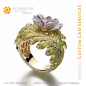 Inel cu Floare cu Peridot și Tanzanit - Bijuterii 3D CAD