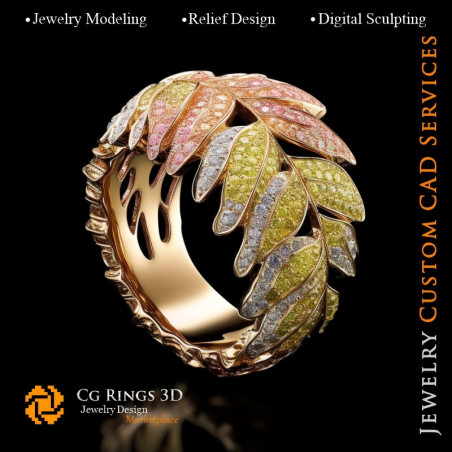 Ring - 3D CAD Jewelry Home, AI - Jewelry 3D CAD , AI - Rings 3D CAD , AI - 3D CAD Jewelry Melody of Colours, AI - 3D CAD Jewelry