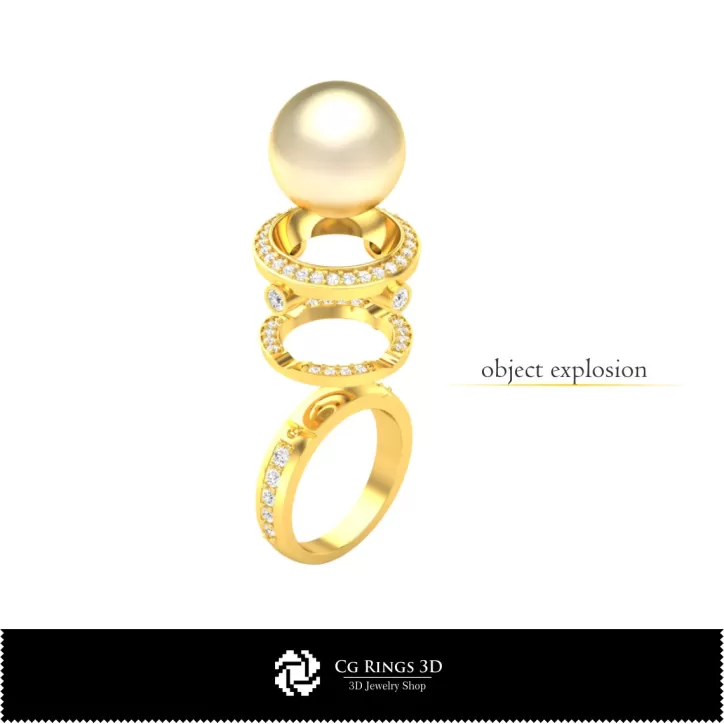 Bague perle - Bijoux 3D CAO Bague perle - Bijoux 3D CAO