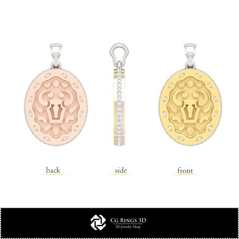 3D Women's Taurus Zodiac Pendant Home, Bijoux 3D CAO, Pendentifs 3D CAO, Pendentifs du Zodiaque 3D